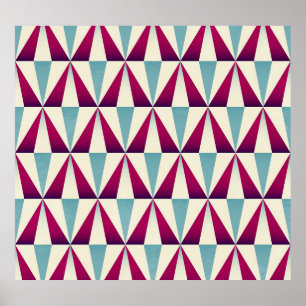 Vintage triangle geometric seamless pattern. poster
