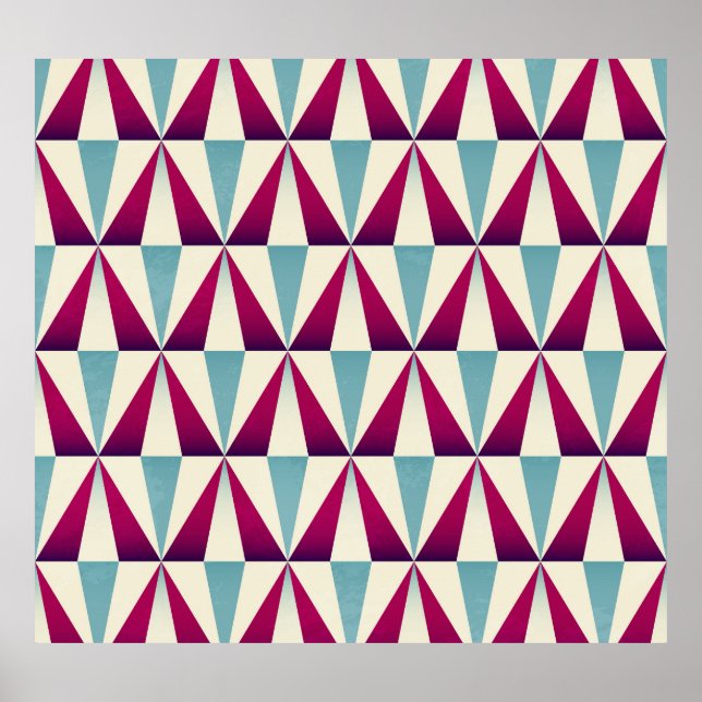 Vintage triangle geometric seamless pattern. poster (Front)