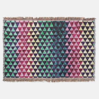 Vintage Triangle Geometric Seamless Pattern Throw Blanket