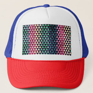 Vintage Triangle Geometric Seamless Pattern Trucker Hat