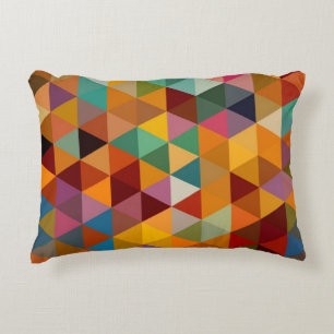 Vintage Triangles Pattern Background. Accent Pillow