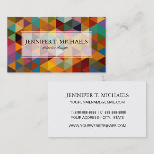 Vintage Triangles Pattern Background. Business Card