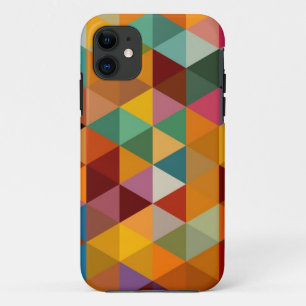 Vintage Triangles Pattern Background. iPhone 11 Case