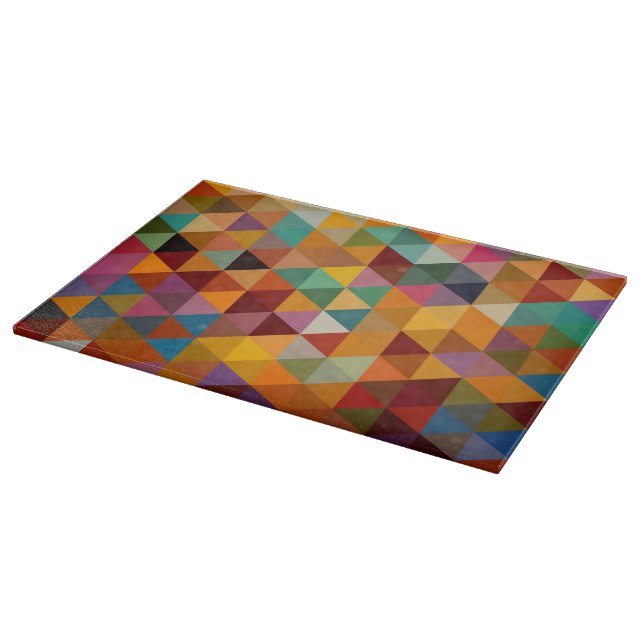Vintage Triangles Pattern Background. Cutting Board (Corner)