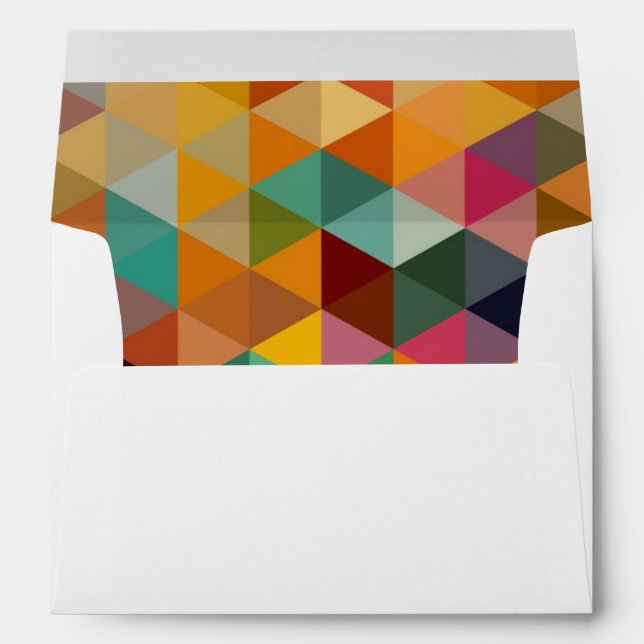 Vintage Triangles Pattern Background. Envelope (Back (Bottom))