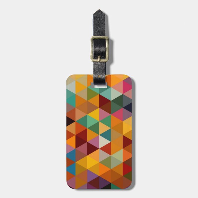 Vintage Triangles Pattern Background. Luggage Tag (Front Vertical)