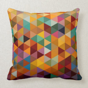 Vintage Triangles Pattern Background. Throw Pillow