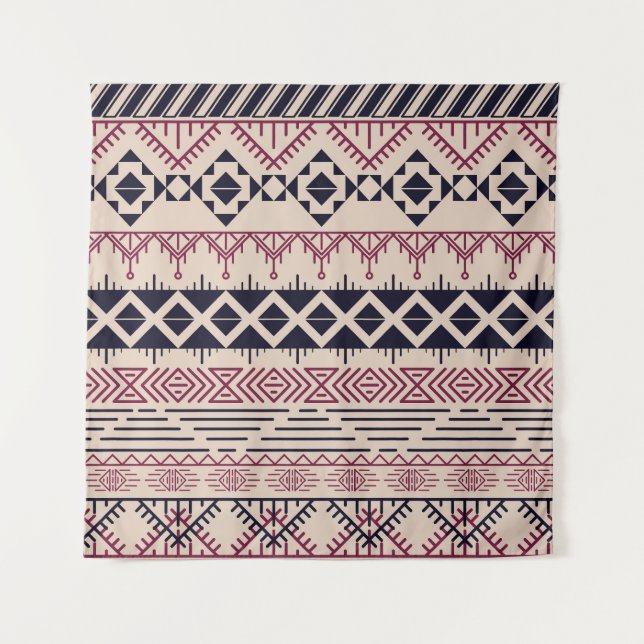 Vintage tribal Aztec background, ethnic pattern. Tapestry (Front)
