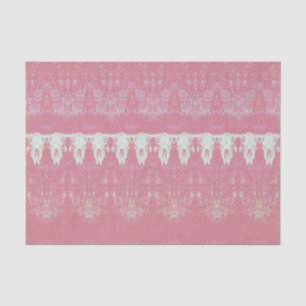 Vintage Tribal Pattern Pink White Bull Skull Tissue Paper