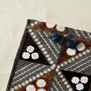 Vintage Tribal Tapa Pattern from Fiji Beach Towel