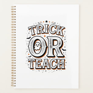 Vintage Trick Or Teach Halloween Teacher Shirt Des Planner
