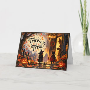 Vintage Trick or Treat Halloween Greeting Card