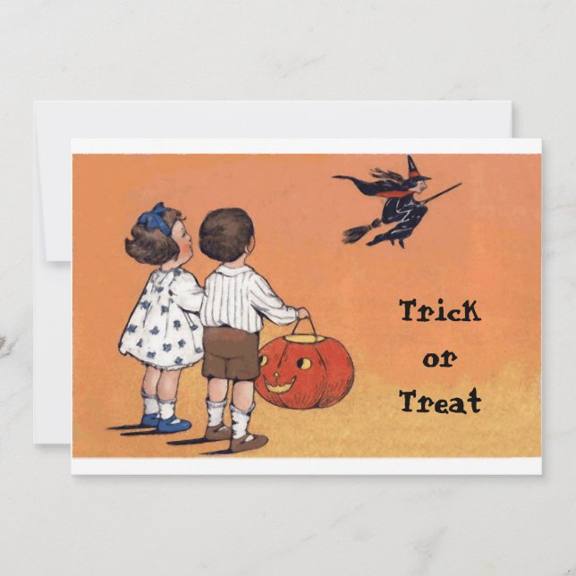Vintage Trick or Treat Halloween Postcard (Front)