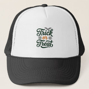 Vintage Trick Or Treat Halloween Typography Design Trucker Hat