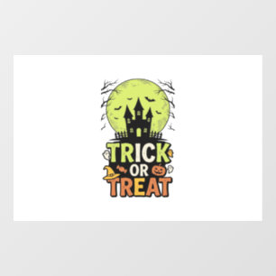 Vintage Trick or Treat Haunted House Halloween Des Window Cling