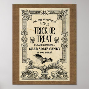 Vintage Trick or Treat Welcome Poster