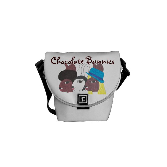 Vintage Trio CBunnies w Chic Mini Messenger Bag (Front)