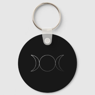 Vintage Triple Goddess Three Symbol Moon Wicca Neo Keychain