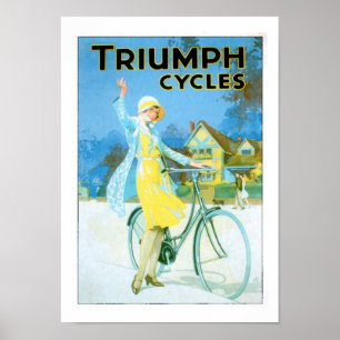 Vintage Triumph Cycles Bicycle Poster