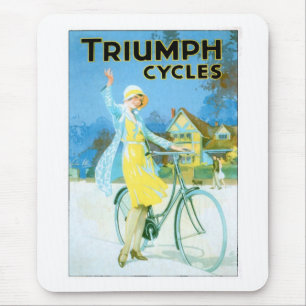 Vintage Triumph Cycles Bicycle Poster Mouse Pad
