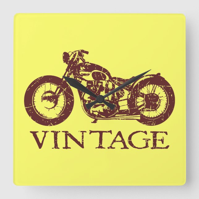 Vintage Triumph Square Wall Clock (Front)