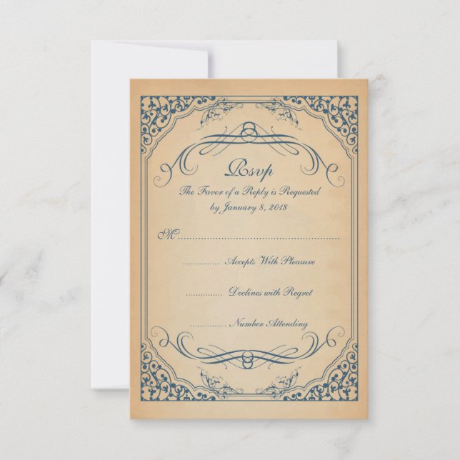 Vintage trolls trame Weddong RSVP (Devant)