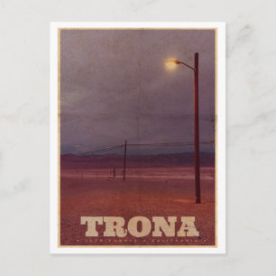 Vintage Trona USA Street Light Travel Postcard