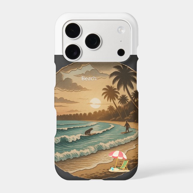 Vintage Tropical Beach Sunset iPhone 17 Pro Slim  (Back)