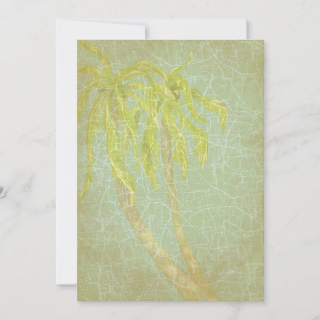 Vintage Tropical Breeze Wedding Invitation (Front)