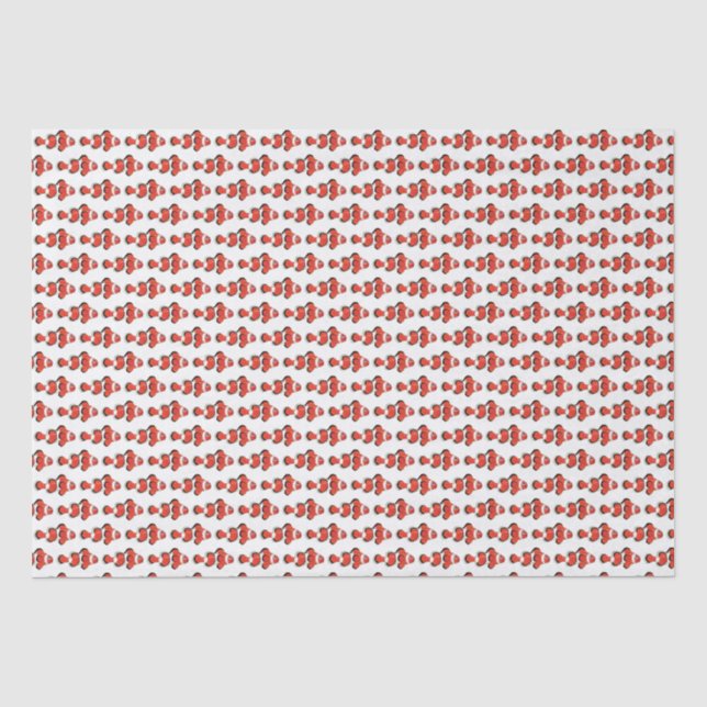 Vintage Tropical ClownFish Drawing Tissue Paper (Front)