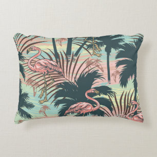 Vintage tropical colorful seamless pattern with pi accent pillow