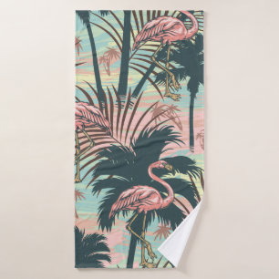 Vintage tropical colorful seamless pattern with pi bath towel