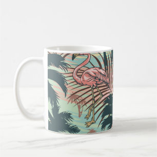 Vintage tropical colourful seamless pattern with p coffee mug