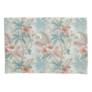 Vintage Tropical Floral Coastal Elegance Design Pillowcase