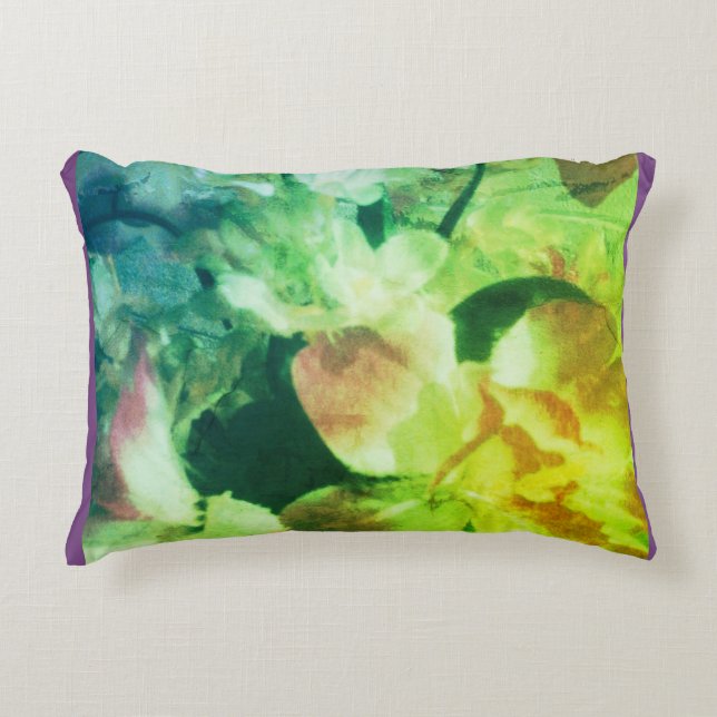 Vintage Tropical Flower Accent Pillow (Front)