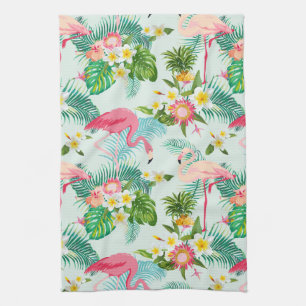 Vintage Tropical Flowers And Birds Kitchen Towel