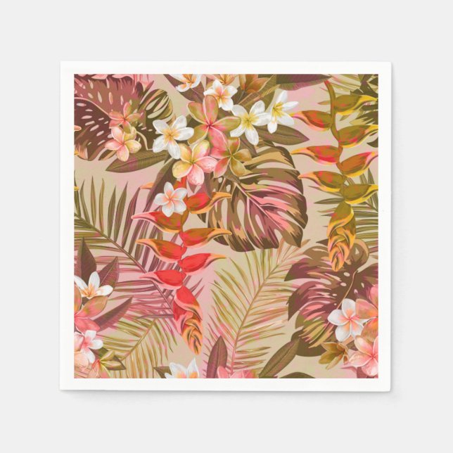 Vintage Tropical Garden Napkin (Front)