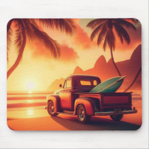 vintage tropical/Hawaiian surf truck Mouse Pad