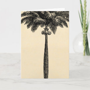 Vintage Tropical Island Palm Tree Template Blank Card