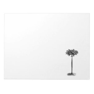 Vintage Tropical Island Palm Tree Template Blank Notepad