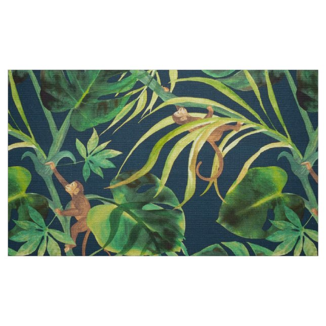 Vintage Tropical Jungle Monkey Fabric (Fat Quarter)