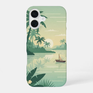 Vintage Tropical Lagoon iPhone 16 Case