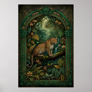 Vintage Tropical Leopard Poster