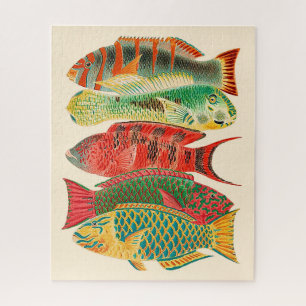 Vintage tropical ocean fish jigsaw puzzle