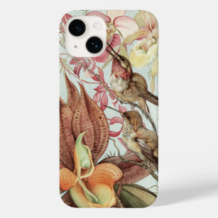 Vintage Tropical Orchids, Flowers and Hummingbirds Case-Mate iPhone 14 Case
