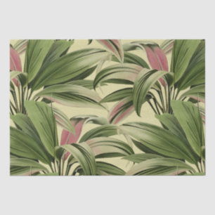 Vintage Tropical Palm Botanical Watercolor Cream Tissue Paper