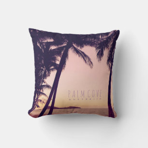 Vintage Tropical Palm Tree Jetez Coussin
