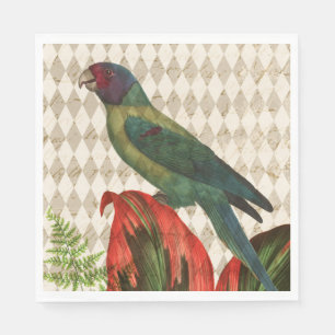 Vintage Tropical Parrot Napkin