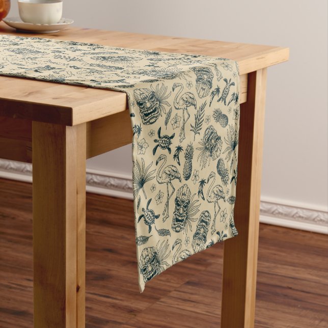 Vintage Tropical Pattern Medium Table Runner (In Situ)