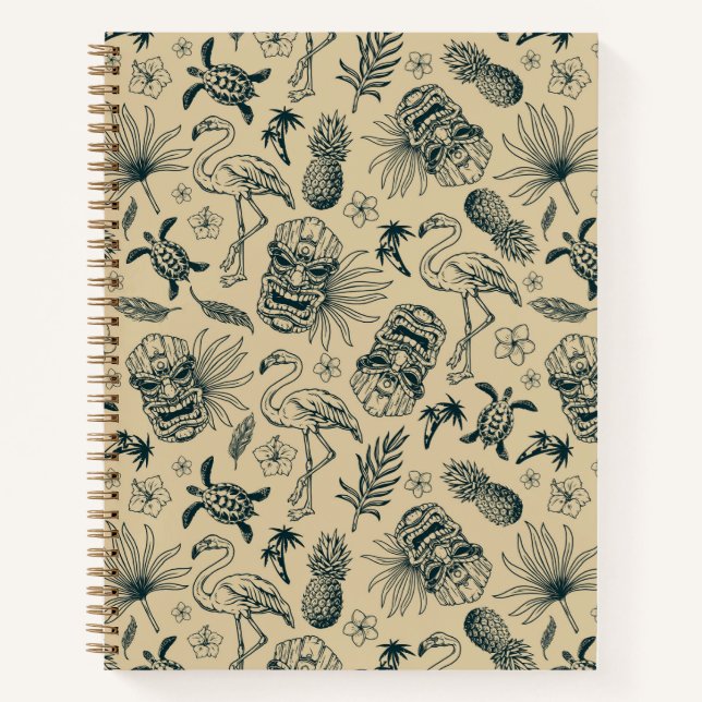 Vintage Tropical Pattern Notebook (Front)
